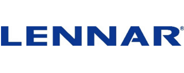 Logo of Lennar in blue, bold uppercase letters on a white background